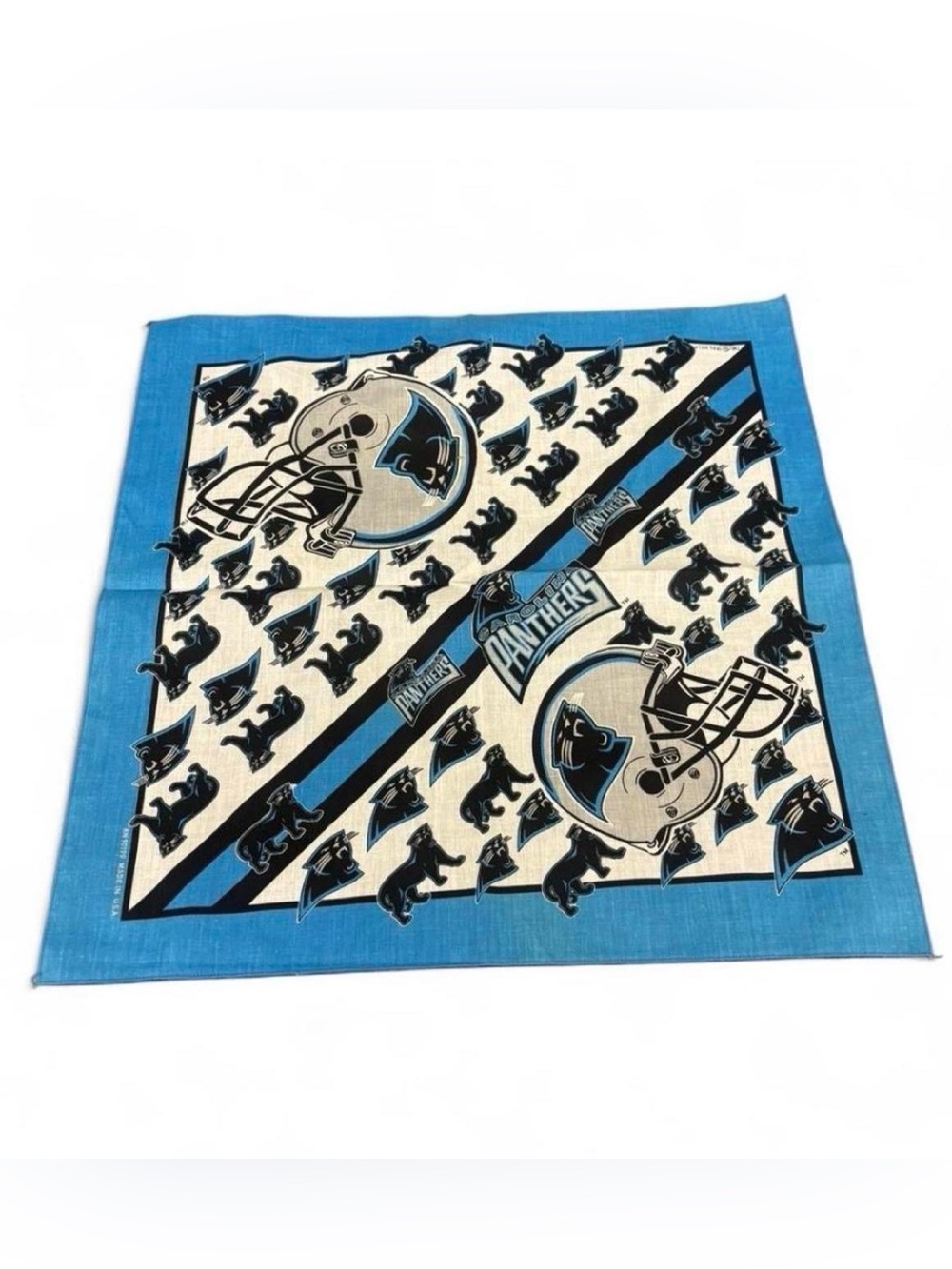 Vintage 1995 Carolina Panthers Bandana 21" x 21" Official NFL Branded